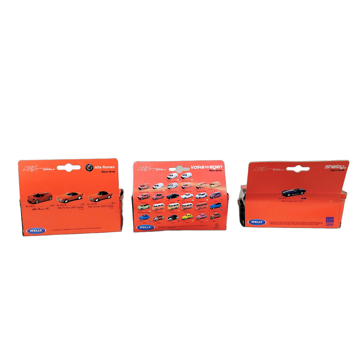Welly Bundle Shelby Cobra Beetle Set von 3 Modellautos Neuwertig