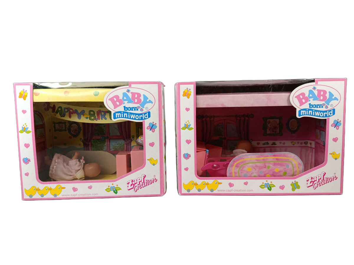 Zapf Creation Bundle BABY born Miniworld Set von 2 Puppen & Zubehör
