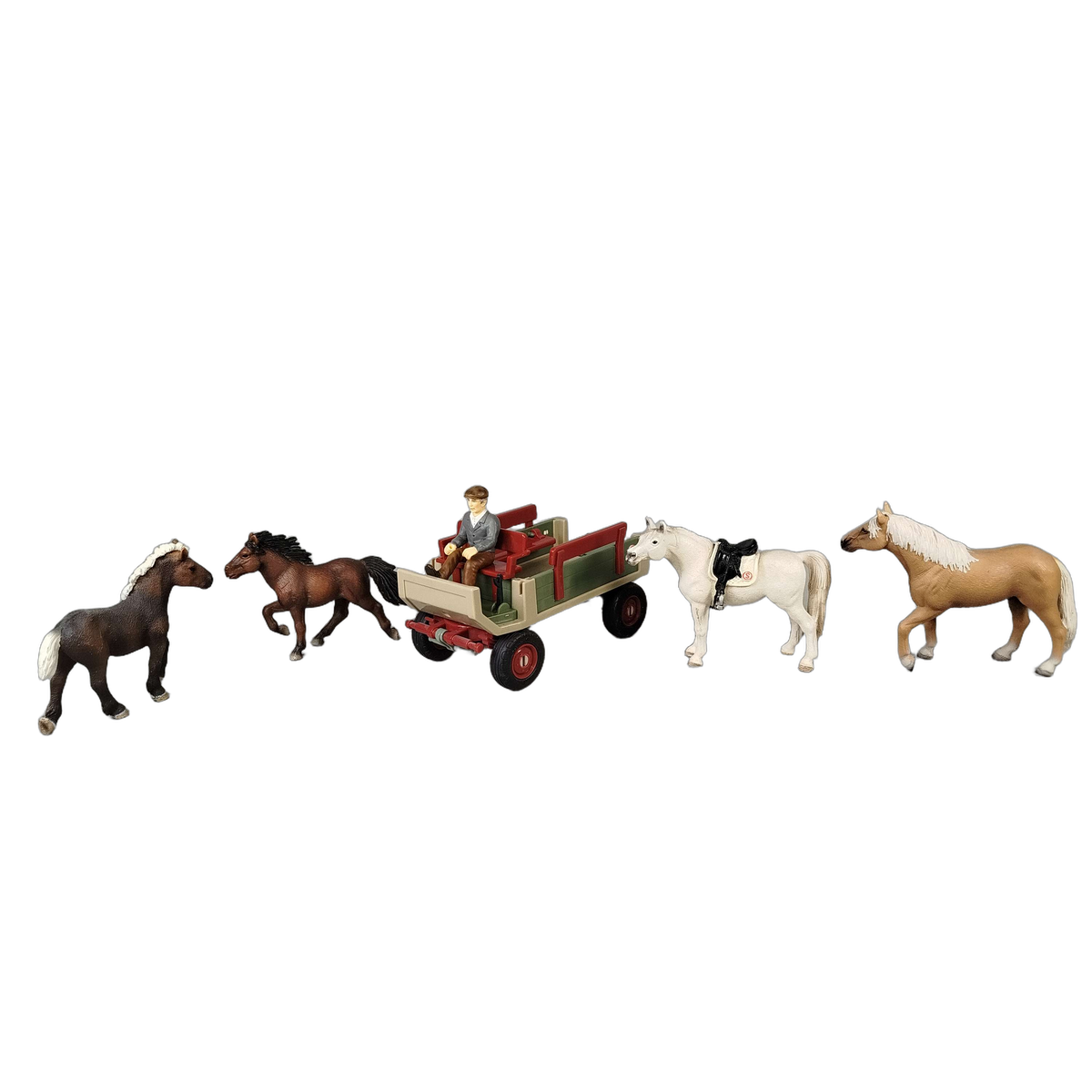 Schleich Tiere Bundle 6 Teile Pferde & Kutsche mit Fahrerfigur