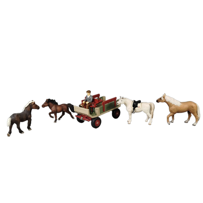 Schleich Tiere Bundle 6 Teile Pferde & Kutsche mit Fahrerfigur
