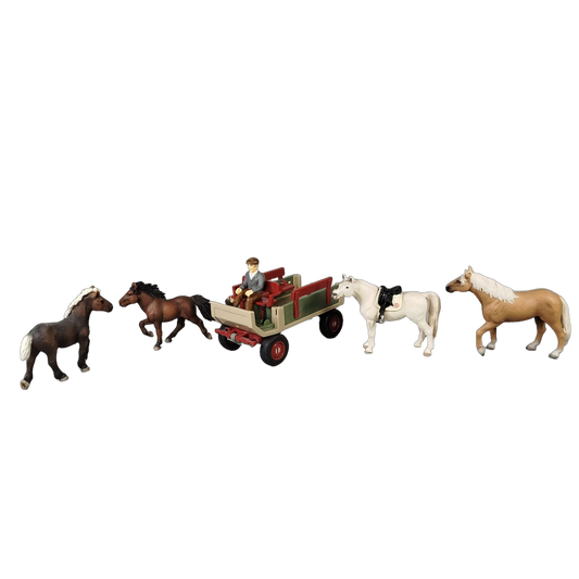 Schleich Tiere Bundle 6 Teile Pferde & Kutsche mit Fahrerfigur