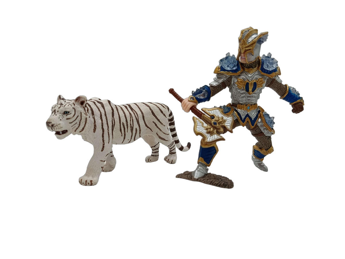 Schleich Tiere Bundle 5 Teile Giraffe Bären Tiger & Kriegerfigur