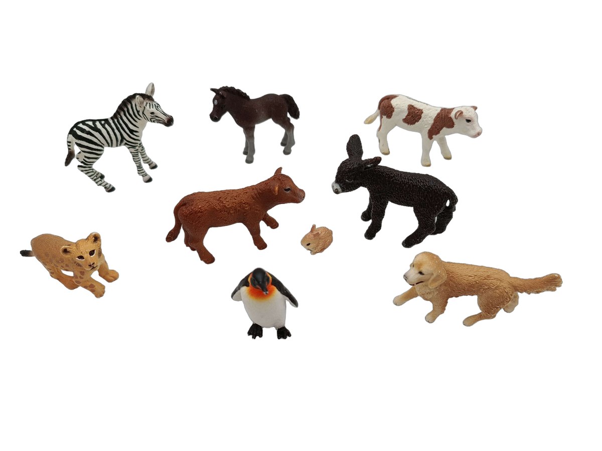 Schleich Tiere Bundle Bauernhof & Wildtiere 9 Teile Tierfiguren