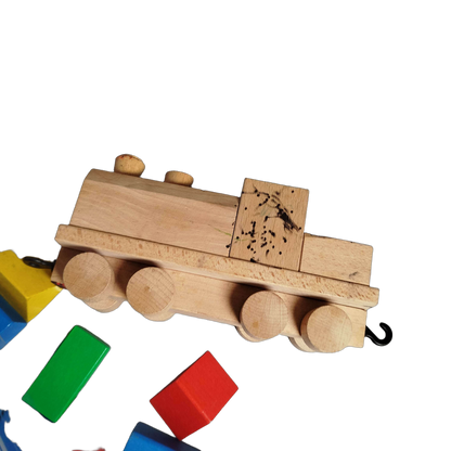 Bundle Holzeisenbahn & Konstruktion großes Set Bausteine & Verbinder