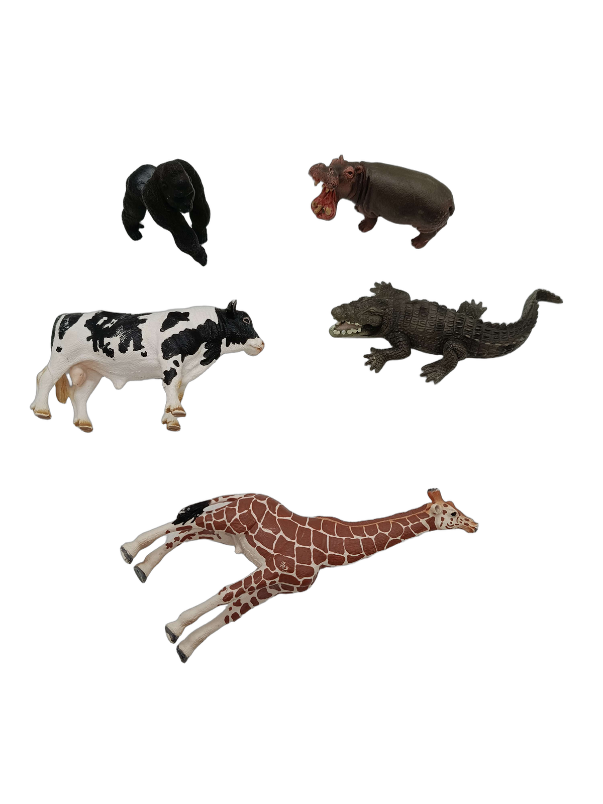 Schleich Tiere Bundle 14749 5 Teile Kuh, Krokodil & Giraffe