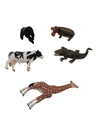 Schleich Tiere Bundle 14749 5 Teile Kuh, Krokodil & Giraffe