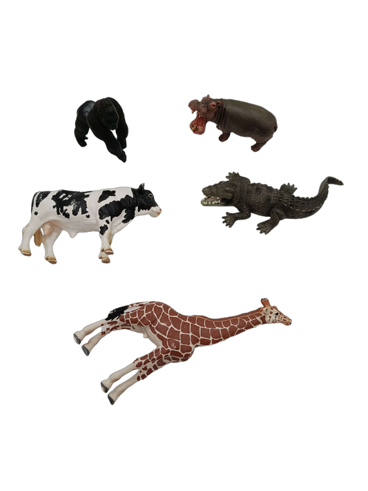 Schleich Tiere Bundle 14749 5 Teile Kuh, Krokodil & Giraffe