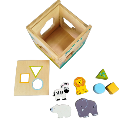 Bundle Holz Motorik Set Steckpuzzle, Formenwürfel & Nachziehtier