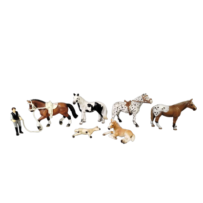 Schleich Tiere Bundle 8 Teile Pferde Fohlen Hund & Reiter Figuren