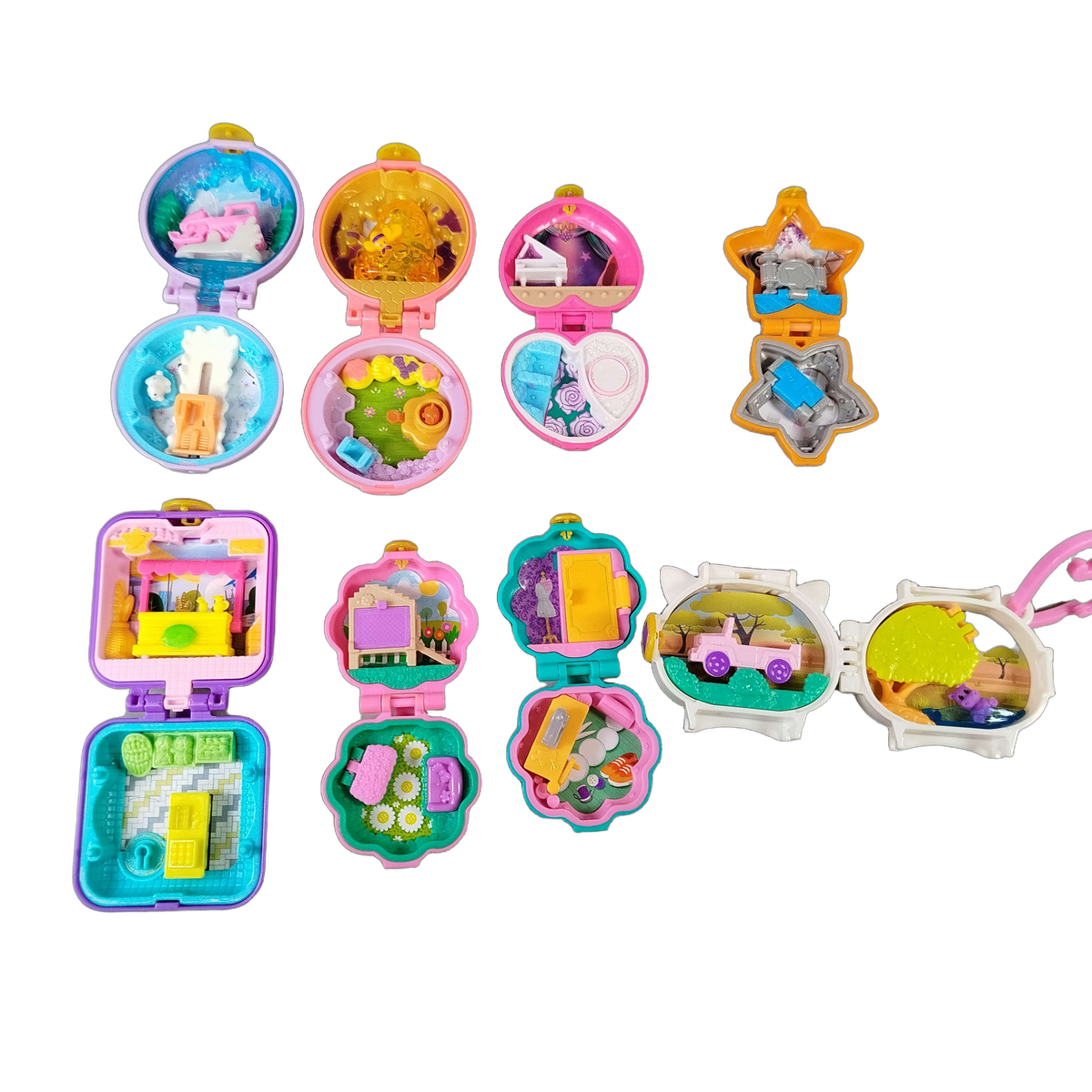 Mattel Bundle Polly Pocket Set von 8 Kompakt-Spielwelten