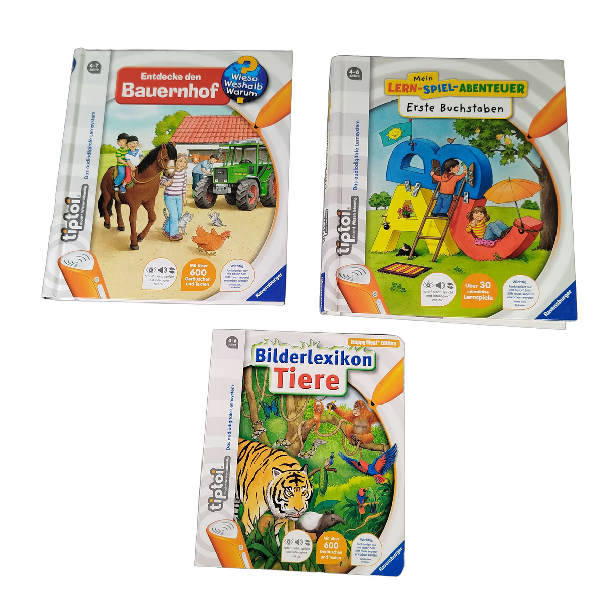 Ravensburger Bundle Tiptoi Bauernhof Buchstaben Set von 3 Lernbücher