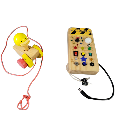 Done by Deer Bundle Motorik Set von 3 Formenbox & Nachzieh-Ente