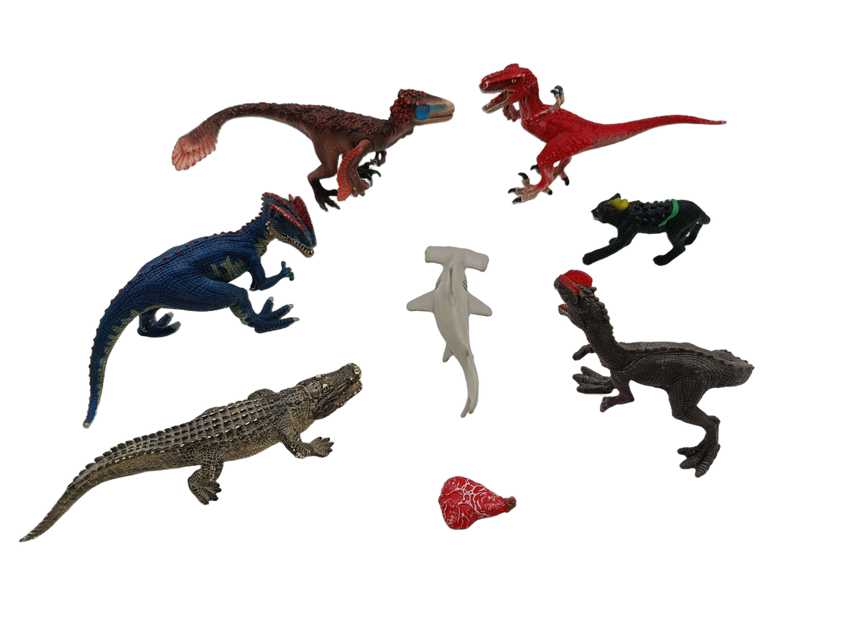 Schleich Tiere Bundle Dinosaurier & Hai Velociraptor Figuren
