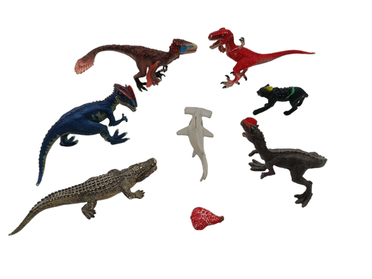 Schleich Tiere Bundle Dinosaurier & Hai Velociraptor Figuren