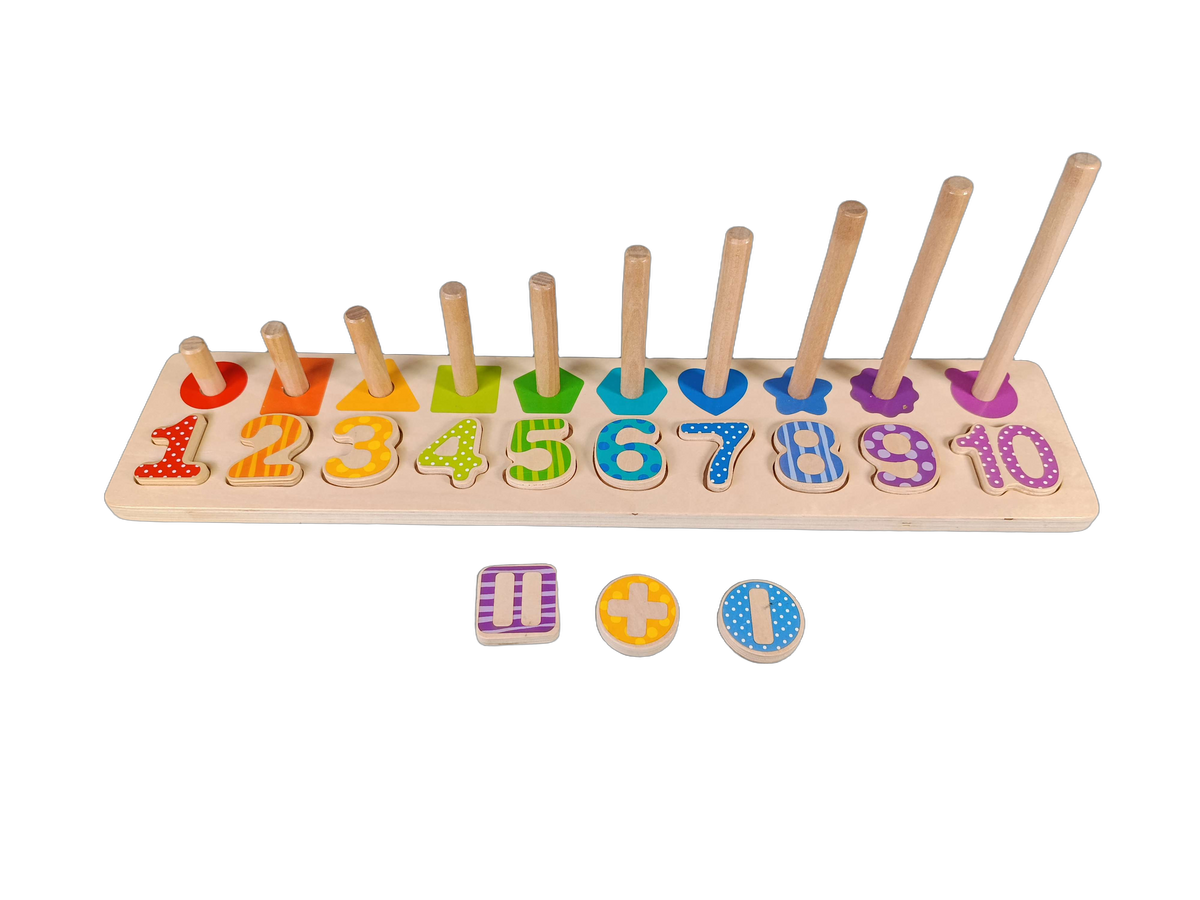 Felly Montessori Zahlen & Formen Lernbrett aus Holz