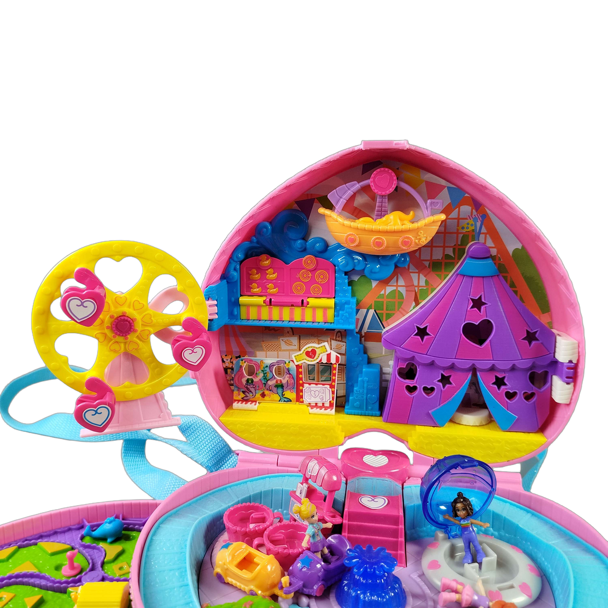 Mattel Polly Pocket Herz-Rucksack Spielset mit Zubehör