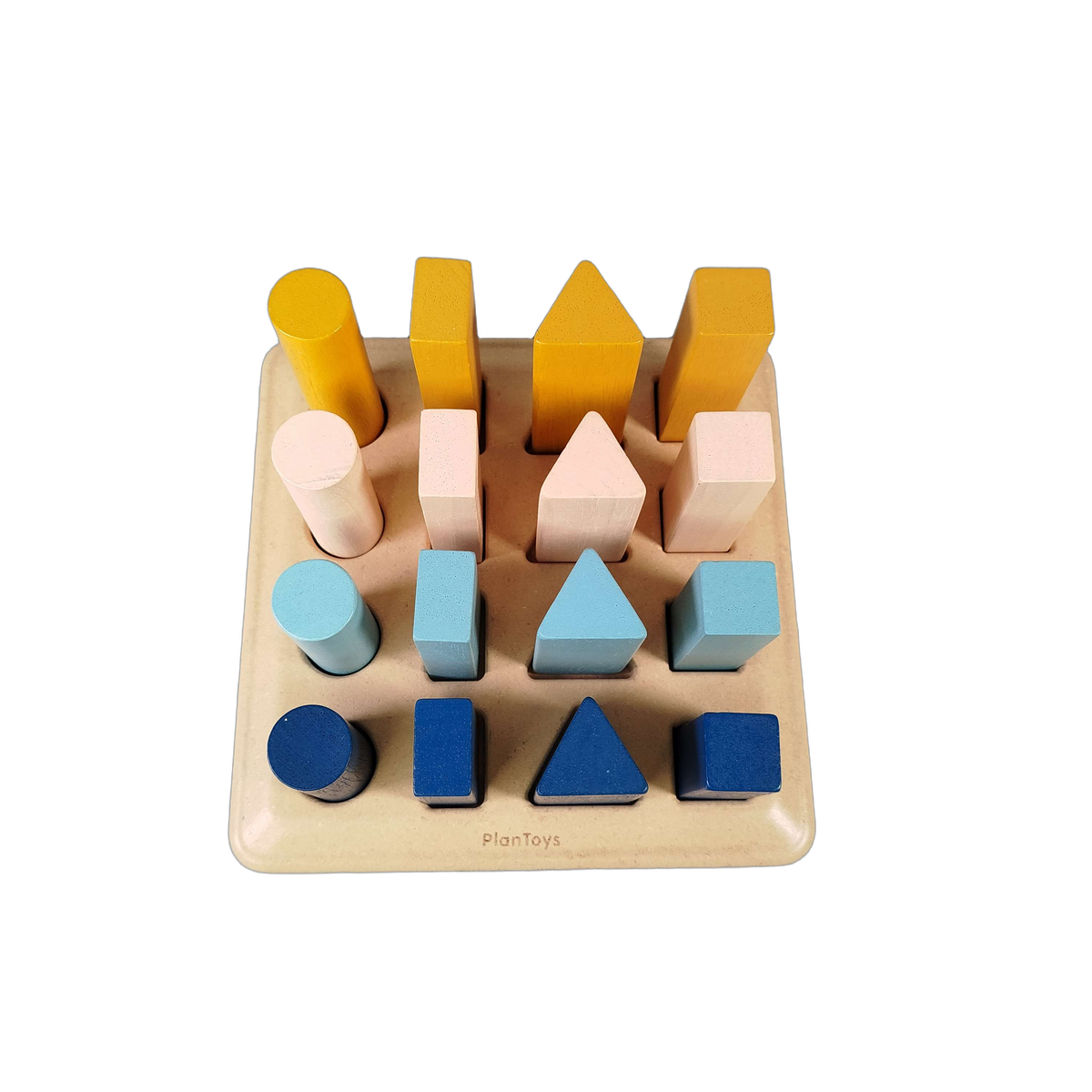 PlanToys Sortierbrett 16 Vertiefungen Montessori Lernspiel