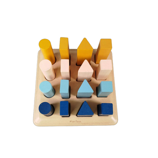 PlanToys Sortierbrett 16 Vertiefungen Montessori Lernspiel