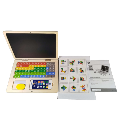 Ohye Bundle Montessori Set von 3 Holzlaptop, Schraubbrett & Lernspiel