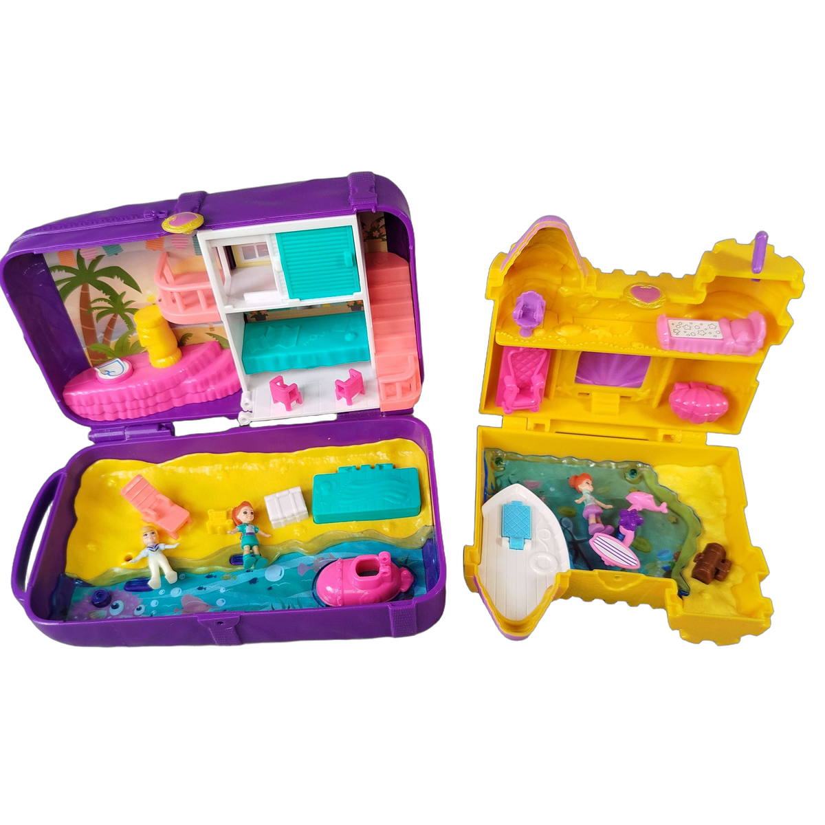 Mattel Bundle Beach Vibes & Sand Castle Set von 2 Koffer & Figuren