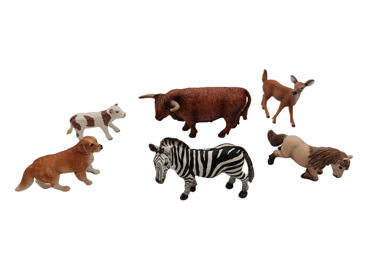 Schleich Tiere Bundle Bauernhof & Wildtiere 6 Teile Tierfiguren