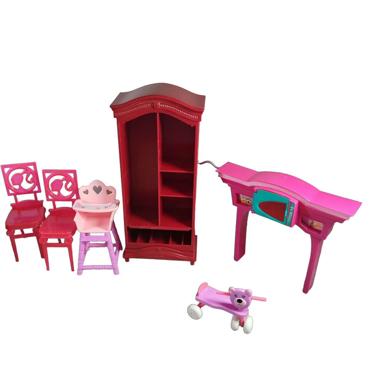 Bundle Puppenhaus Puppenmöbel Set von 7 Küche, Schrank, Waschtisch