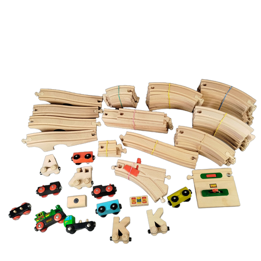 Bundle Holzeisenbahn 33344 33669 33351 großes Set Batterielok