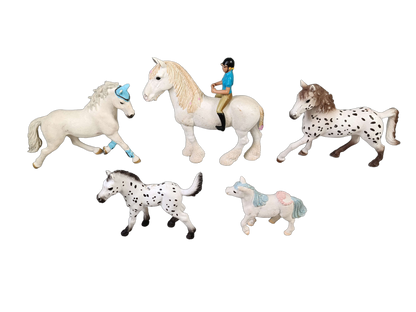 Schleich Tiere Bundle 4 Teile Pferde & Reiterfiguren Knabstrupper