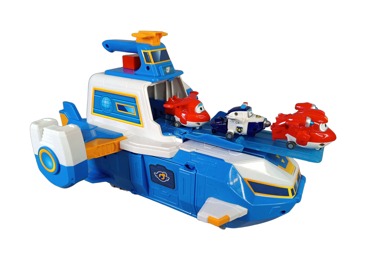alpha group Super Wings World Aircraft Carrier Flugzeugträger Spielset