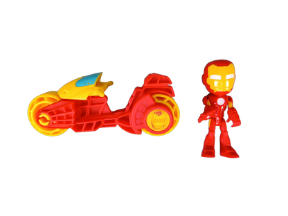 Hasbro Marvel Super Hero Adventures Iron Man mit Motorrad Actionfigur