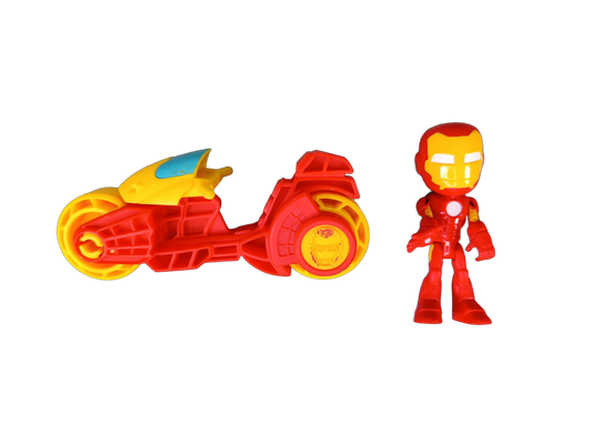 Hasbro Marvel Super Hero Adventures Iron Man mit Motorrad Actionfigur