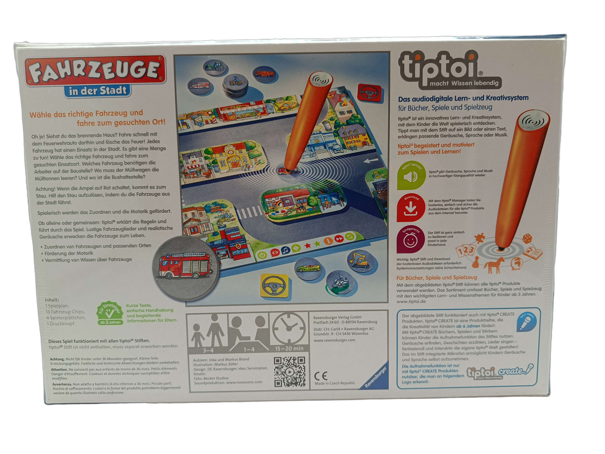 Ravensburger tiptoi Fahrzeuge in der Stadt Lernspiel & Brettspiel, Neu