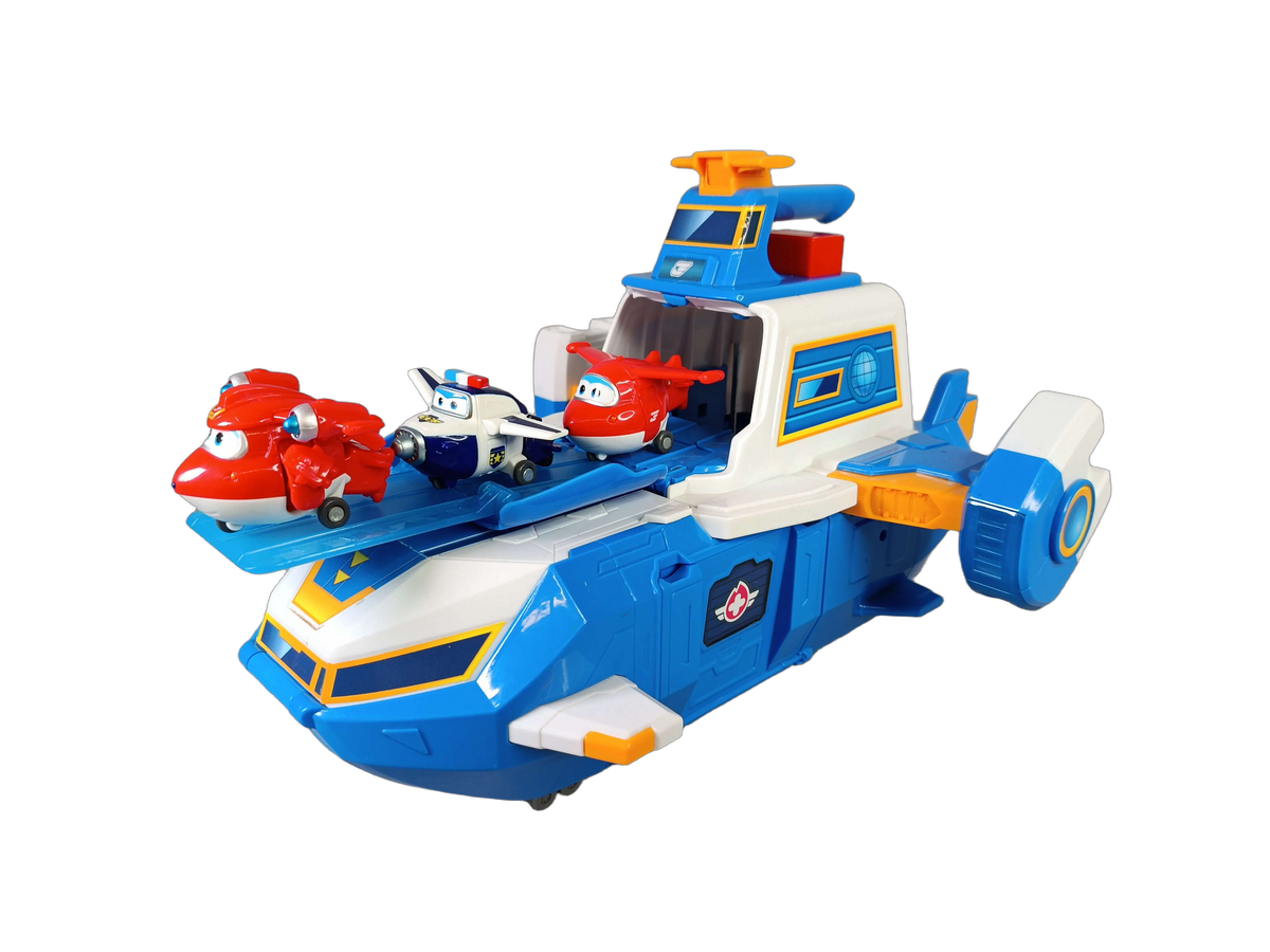 alpha group Super Wings World Aircraft Carrier Flugzeugträger Spielset
