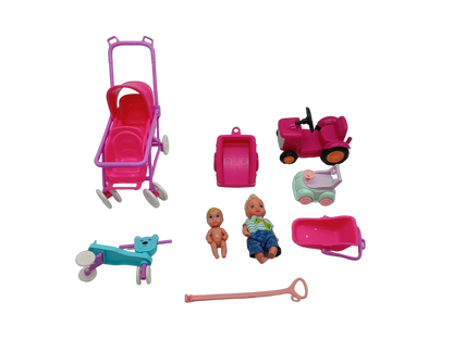 Simba Toys Bundle Puppen großes Set Kinderwagen, Traktor & Zubehör