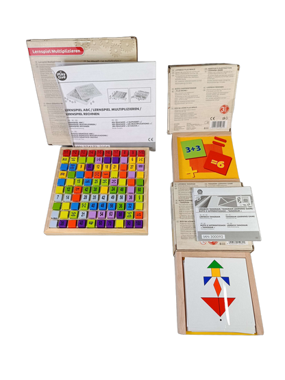 Playtive Bundle Mathe Tangram Plus Minus Set von 3 Lernspiele