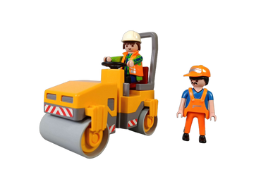 Playmobil Straßenwalze mit Asphaltplatte 4048 Baufahrzeug