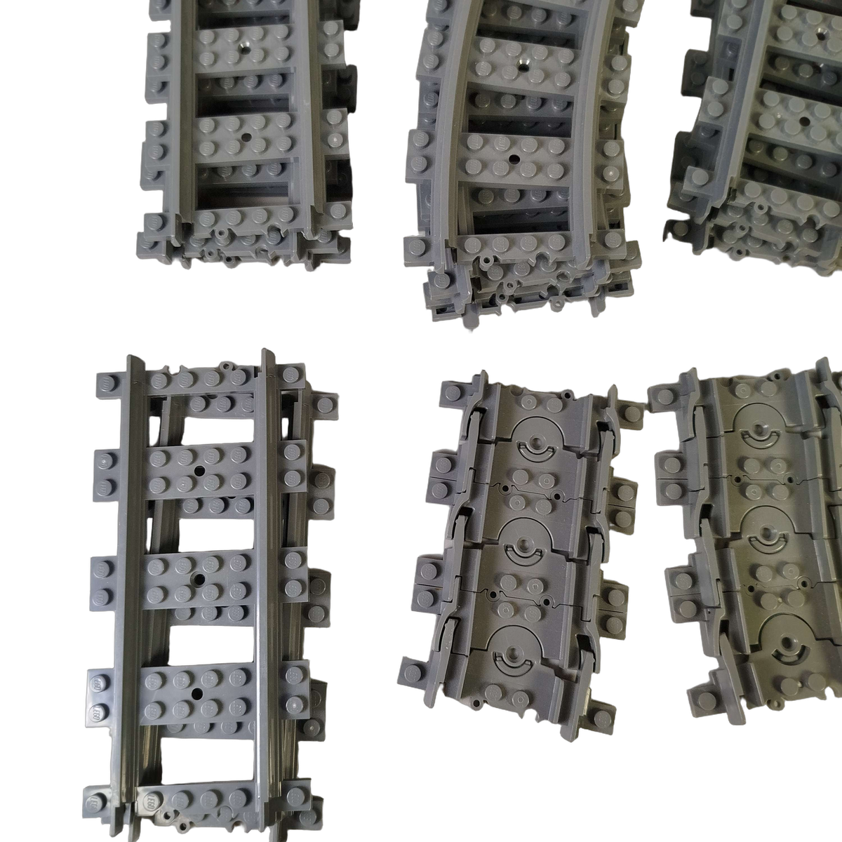 LEGO Eisenbahn Schienen flexibel, gerade & gebogen, 17 Teile
