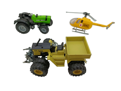 Siku Bundle Set von 3 Hubschrauber, Kipp-LKW, Traktor Modellfahrzeuge