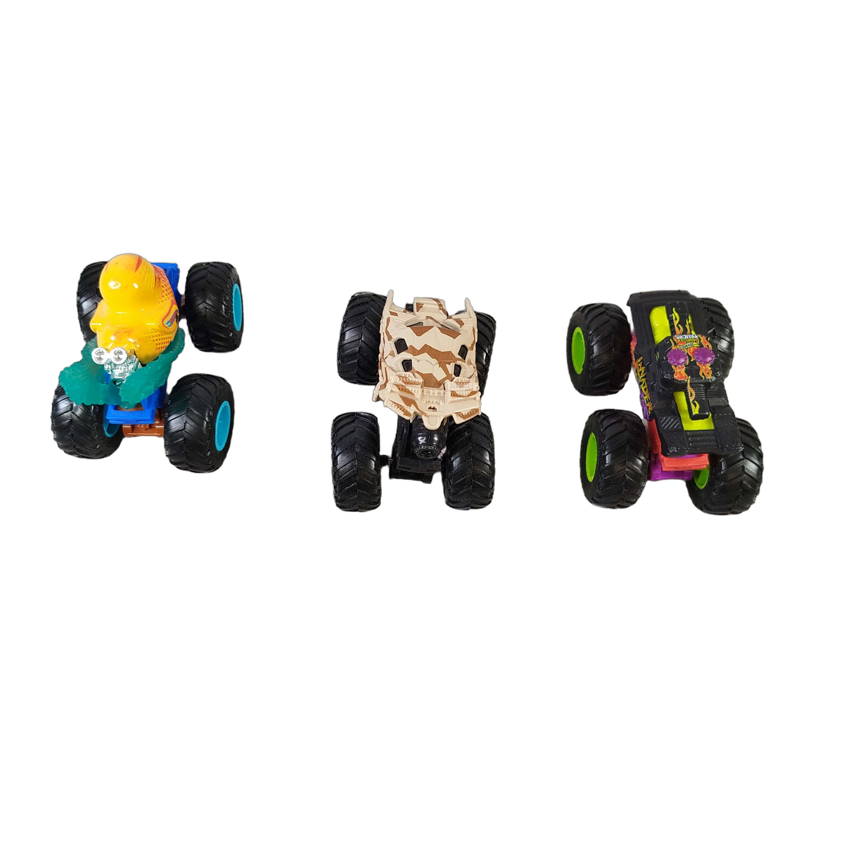 Mattel Bundle Monstertrucks Yellow Scorpion, Invader Set Autos