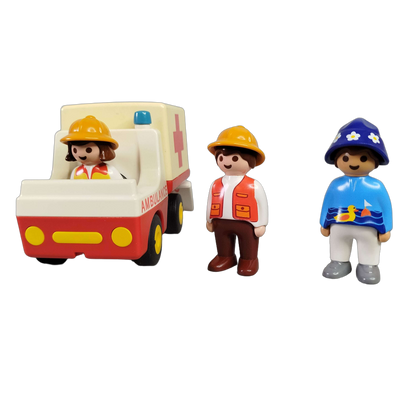 Playmobil Bundle 1.2.3 6789 großes Set Ambulanz, Helikopter & Figuren