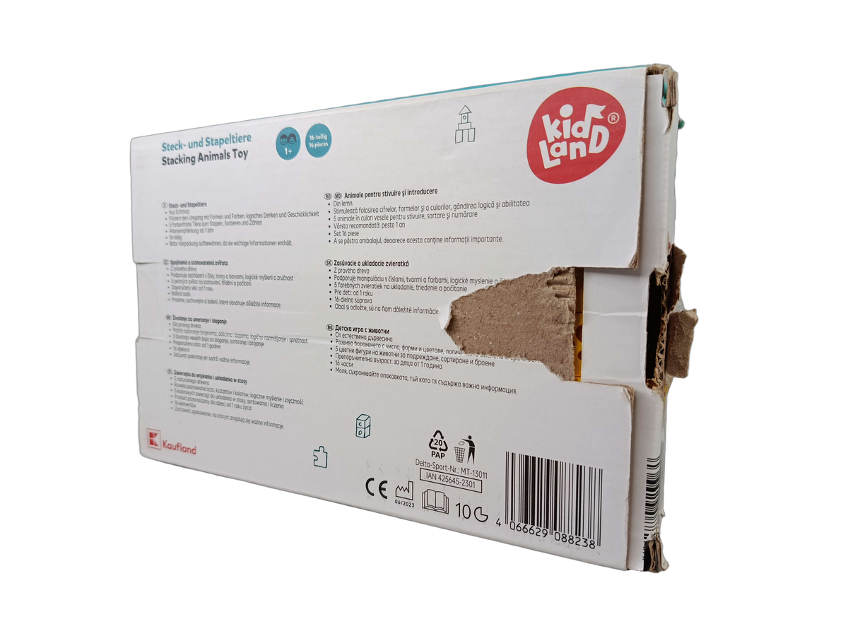 Bundle Holzspielzeug Set von 16 Steck- & Stapeltiere & Holz-Ente