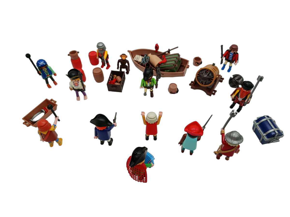 Playmobil Bundle Piraten großes Set Figuren, Ruderboot & Kanone