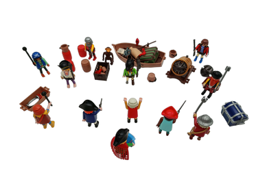 Playmobil Bundle Piraten großes Set Figuren, Ruderboot & Kanone