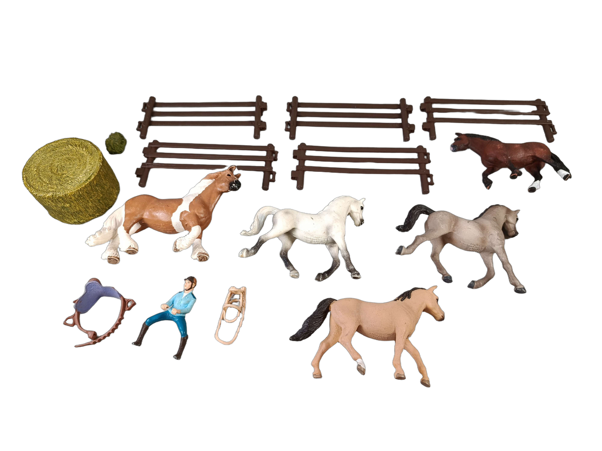 Schleich Tiere Bundle Pferde 16 Teile Figuren & Zubehör