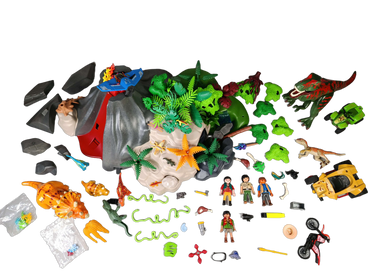Playmobil Dinos 5230 T-Rex & Saichania Vulkan Spielset mit Zubehör