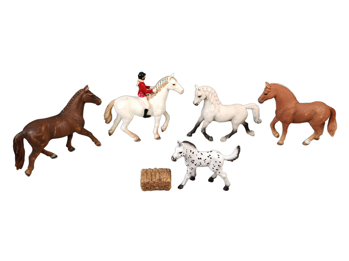 Schleich Tiere Bundle Pferde & Reiter 6 Teile Figuren