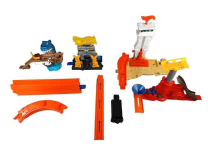 Mattel Bundle Hot Wheels Shark Attack & Launcher Set Rennbahn