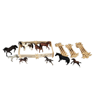 Schleich Tiere Bundle 14 Teile Pferde Figuren & Zaunelemente