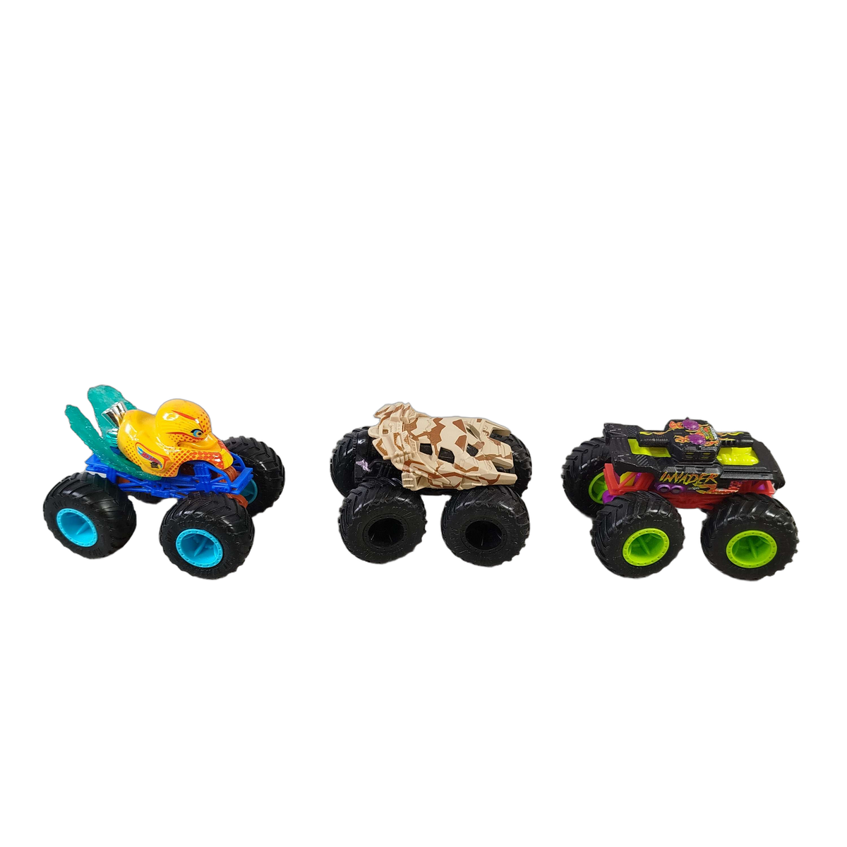 Mattel Bundle Monstertrucks Yellow Scorpion, Invader Set Autos