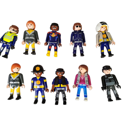 Playmobil Bundle Polizei Set von 13 Figuren, Polizeiauto & Zubehör